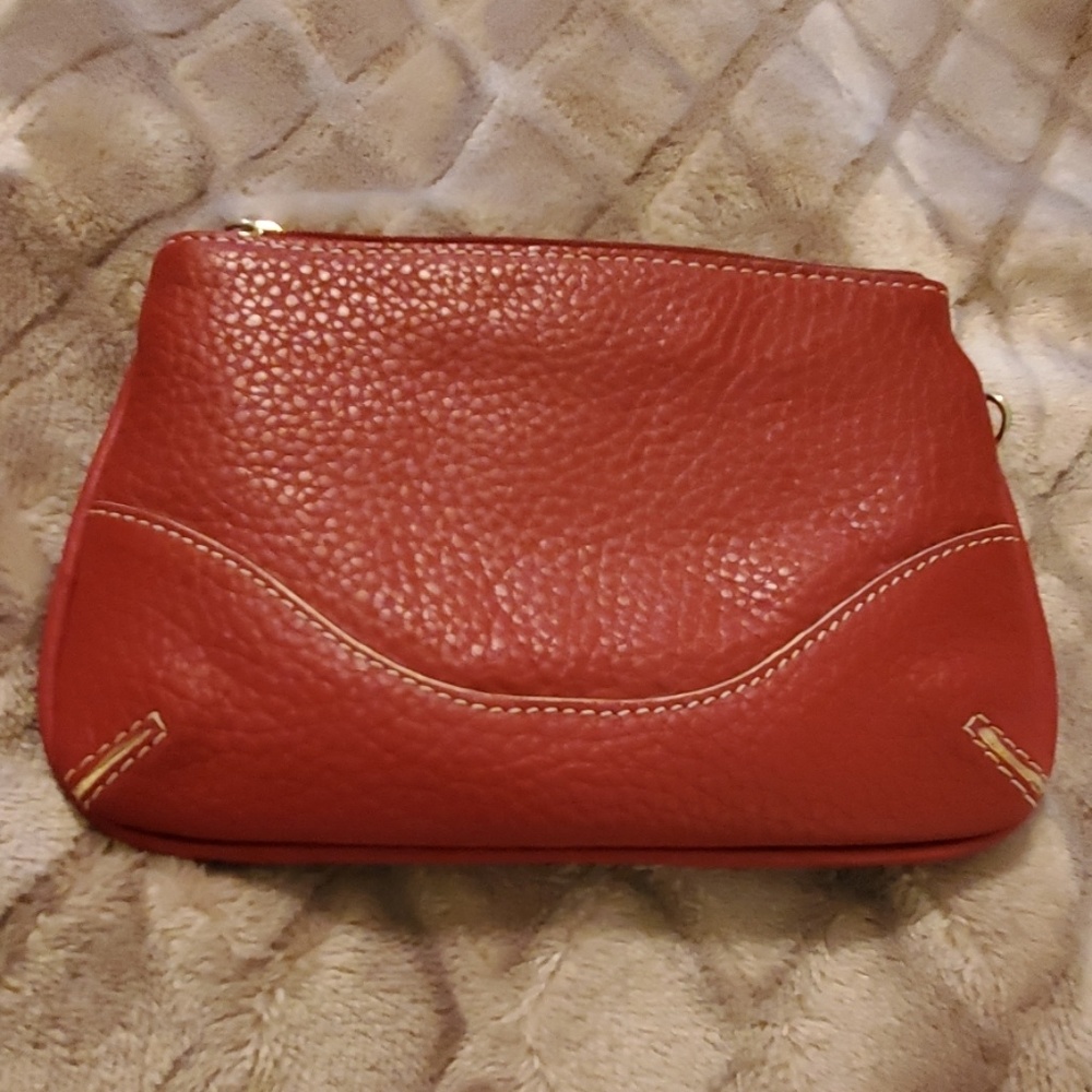 Red Leather Makeup Bag